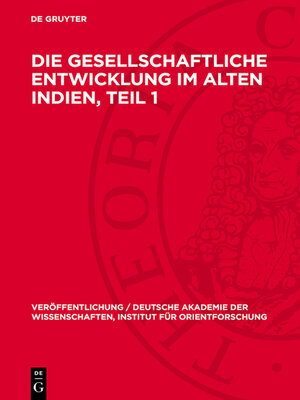 cover image of Die gesellschaftliche Entwicklung im alten Indien, Teil 1